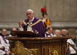 Image of Pope Francis preaching at Penance Service (Reuters/Max Rossi)